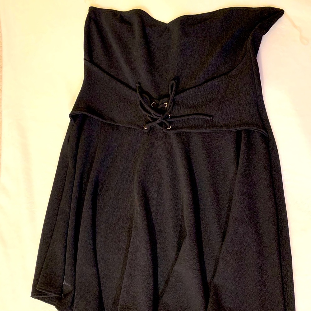 Black strapless dress